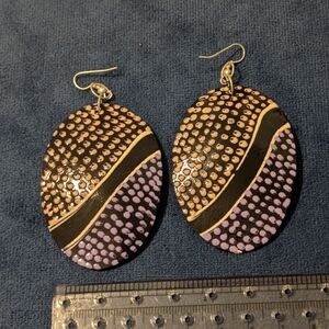 Handcrafted Black and Purple Earrings